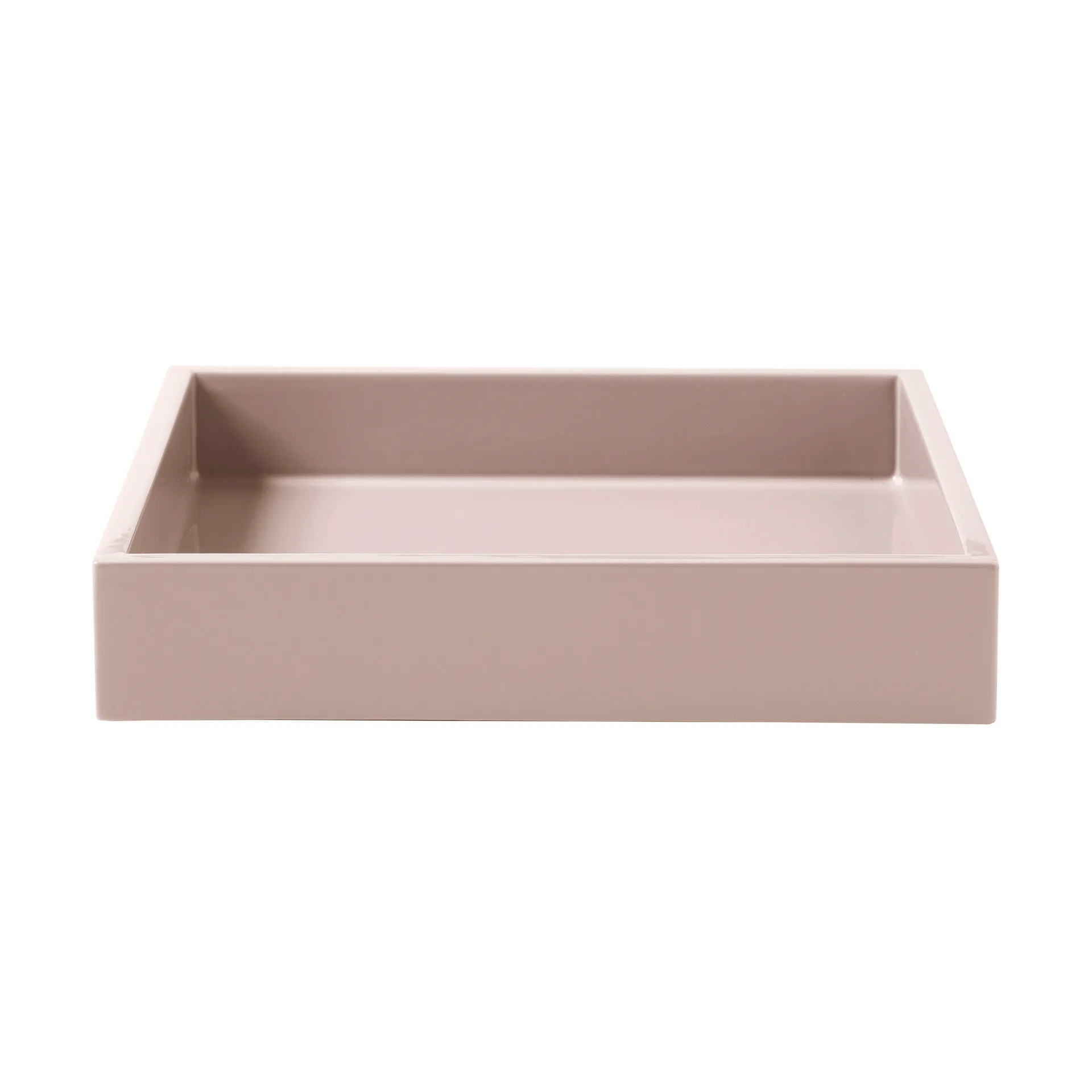 Lux lakeret dekorationsbakke 19x19x3,5 cm, Powder rose Mojoo
