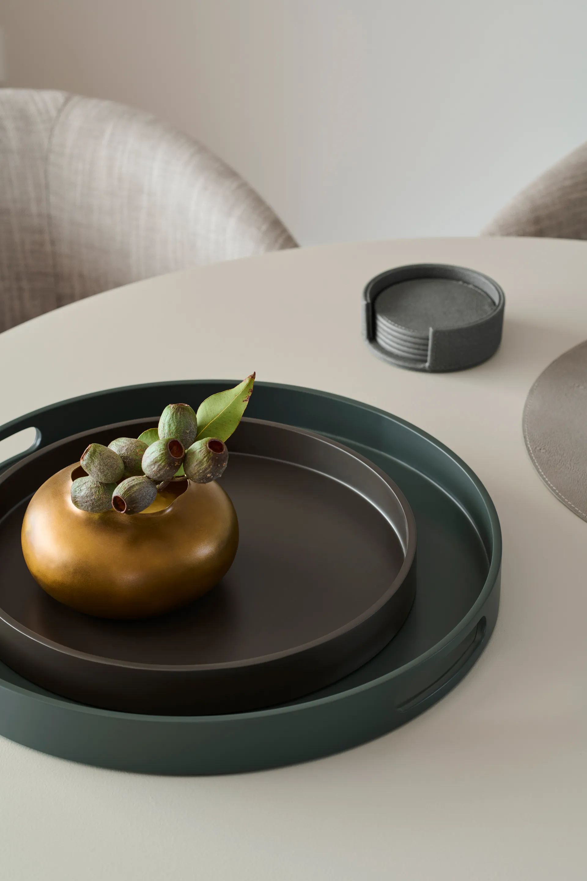 Sting glasunderlag Ø12 cm 6-pak, Antracit Mojoo