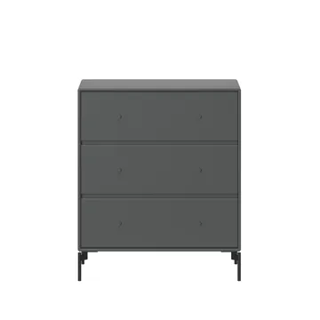 Carry kommode - anthracite 04, sortlakerede ben - Montana