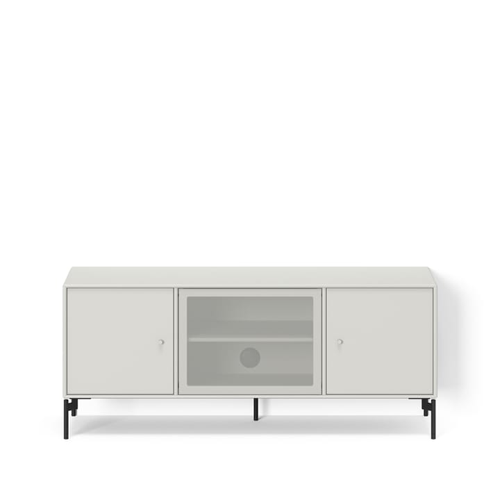Octave I TV-bord, New white 101, sortlakerede ben Montana
