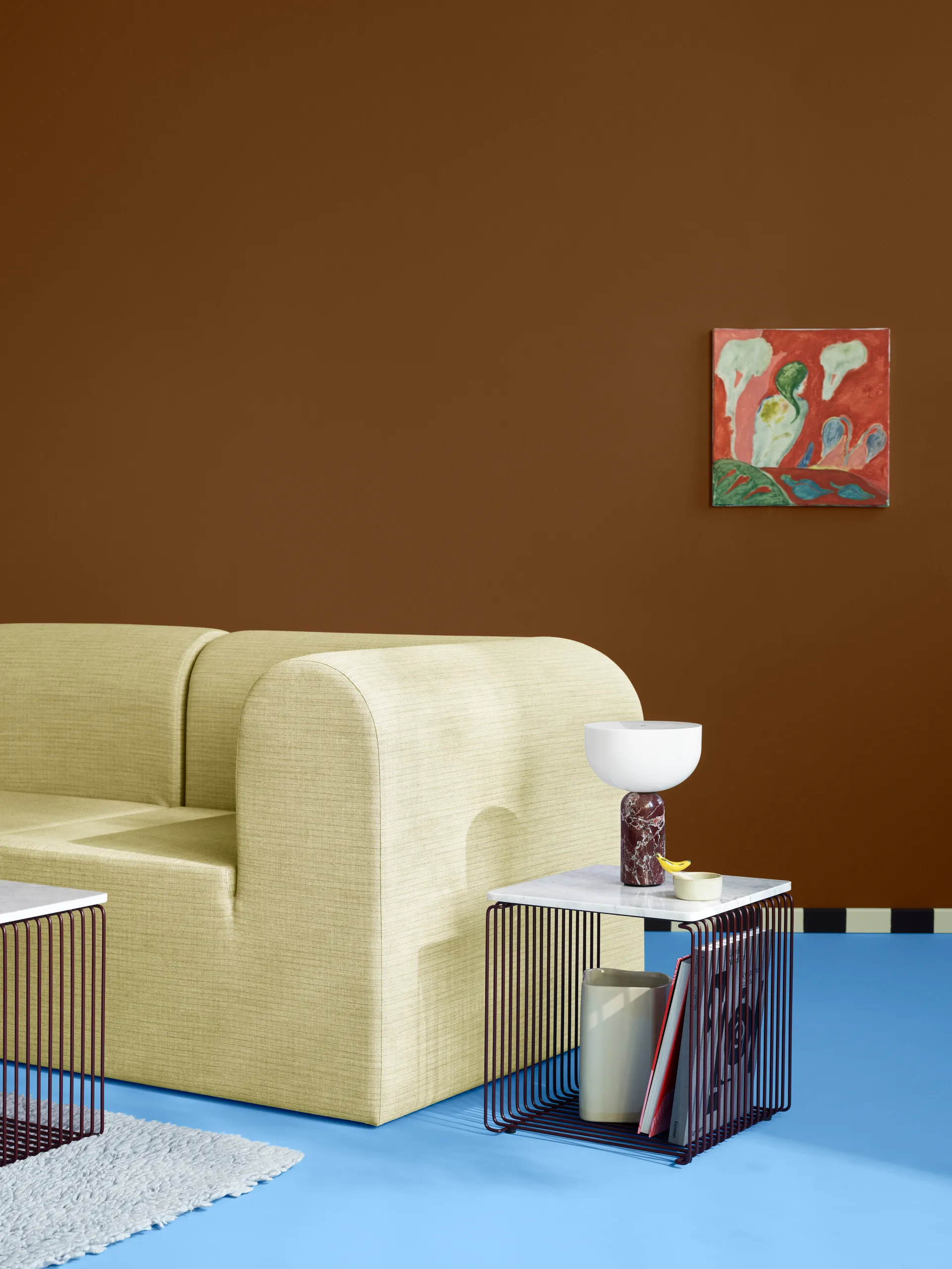 Panton Wire bordplade 34,8x34,8 cm, White marble Montana