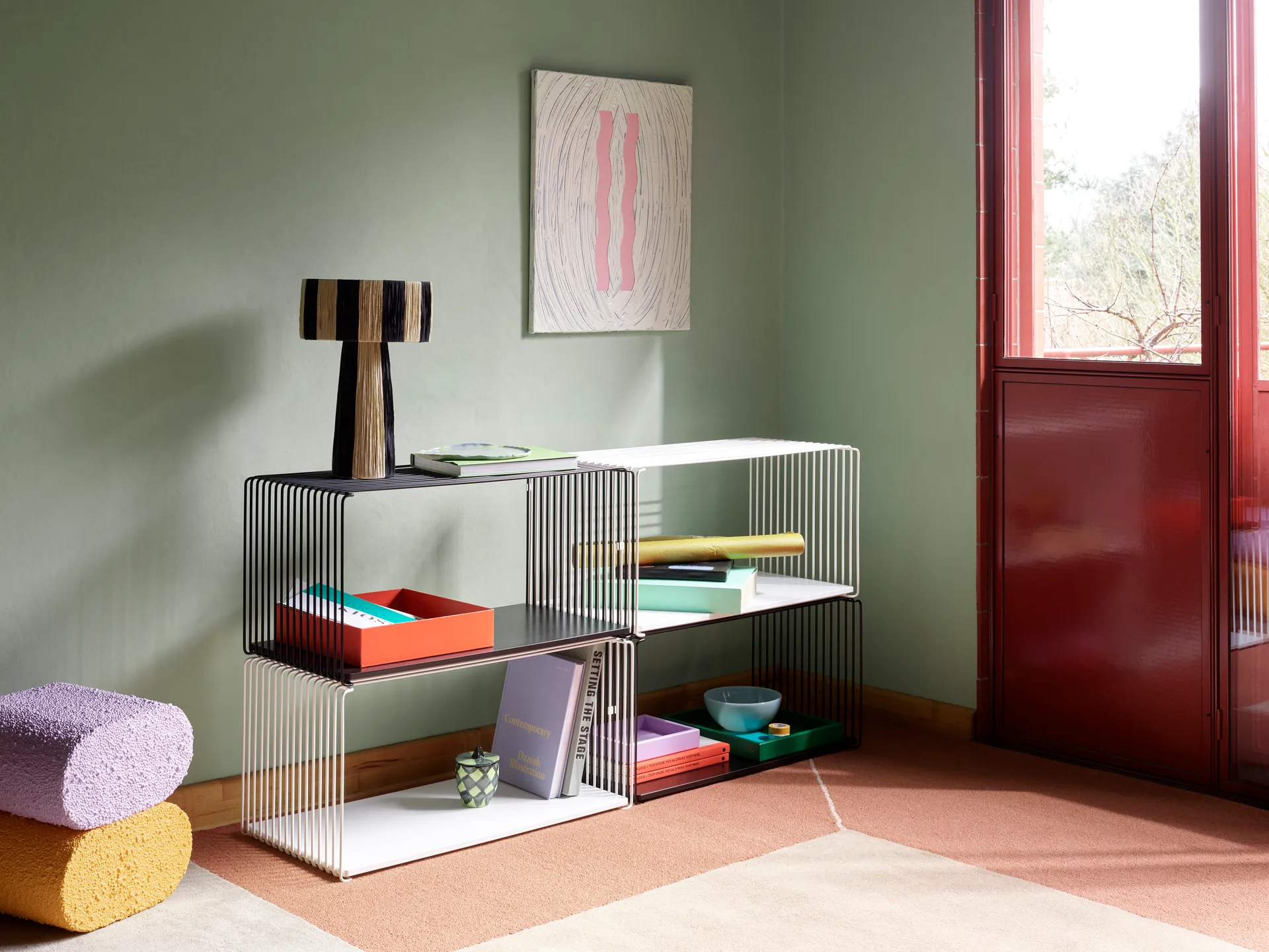 Panton Wire Extended hylde 70x34,8x34,8 cm, Black Montana