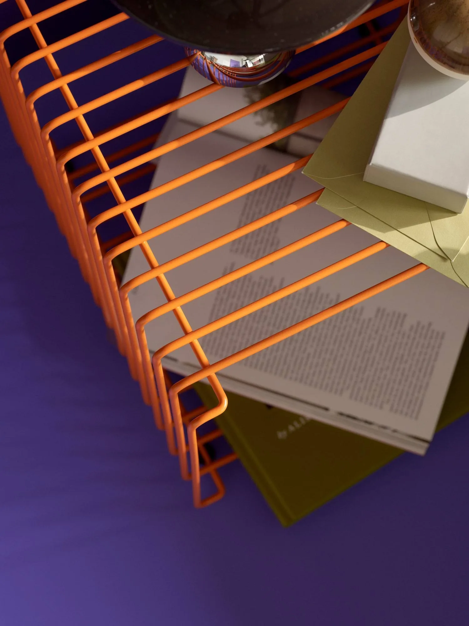 Panton Wire Single hylde 34,8x34,8x34,8 cm, Tangerine Montana