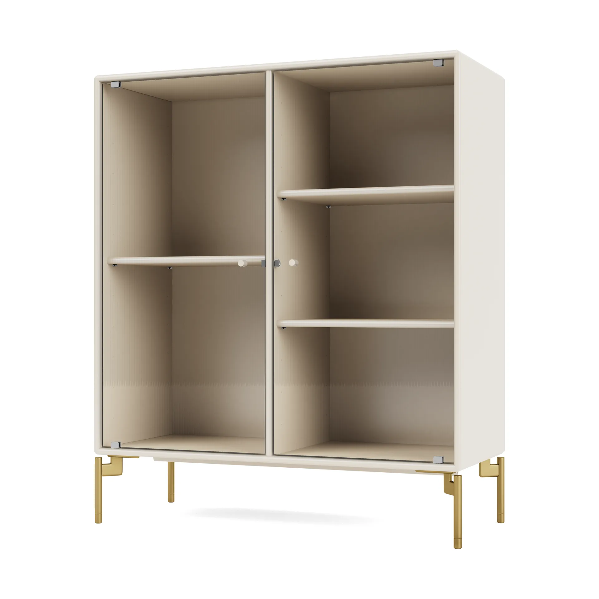 Ripple II vitrineskab 69,6x82,2x30 cm, Oat-ben brass Montana