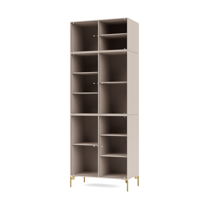 Ripple IV vitrineskab 69,6x187,2x38 cm, Clay-ben brass Montana