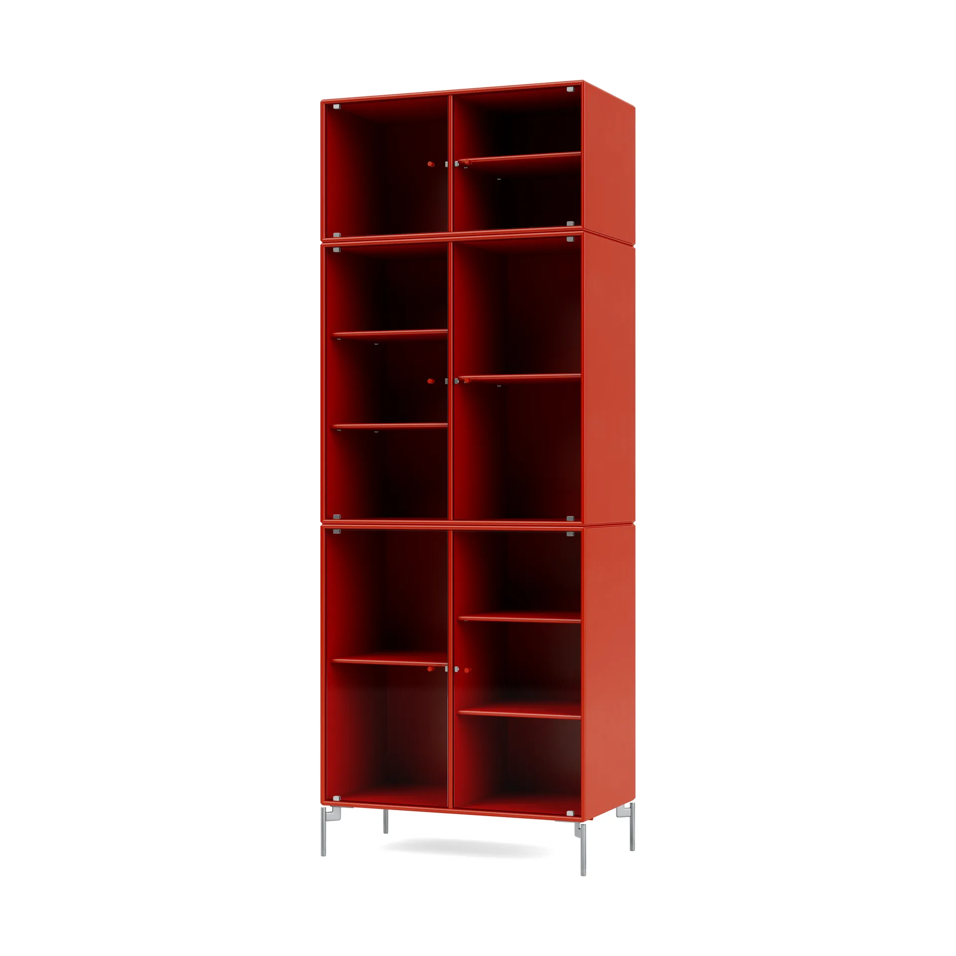 Ripple IV vitrineskab 69,6x187,2x38 cm, Rosehip-ben chrome Montana