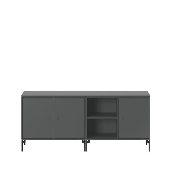 Save sideboard - anthracite 04, sortlakerede ben - Montana