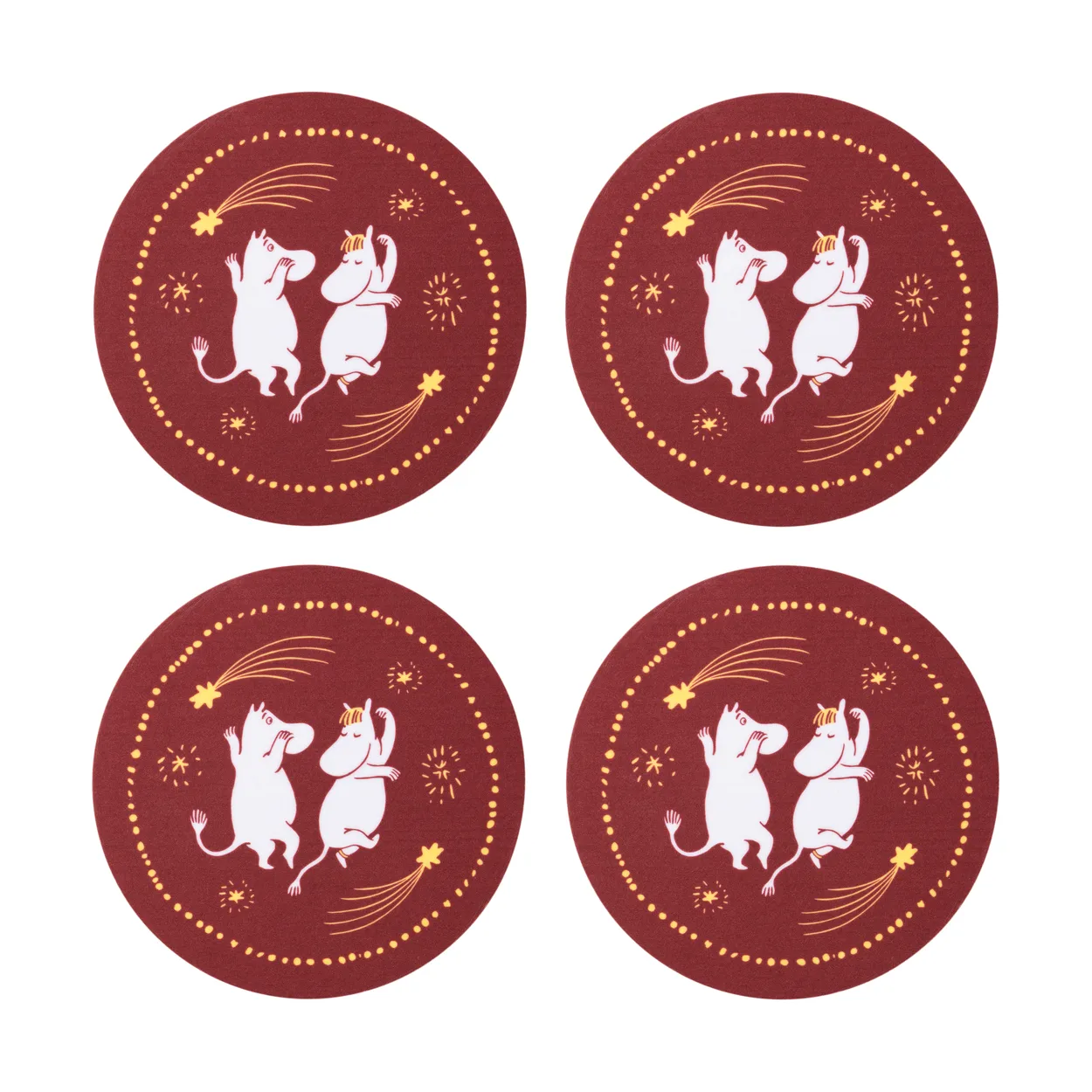 Moomin Arabia Festlige stunder glasbrikker 4-pak Ø9 cm