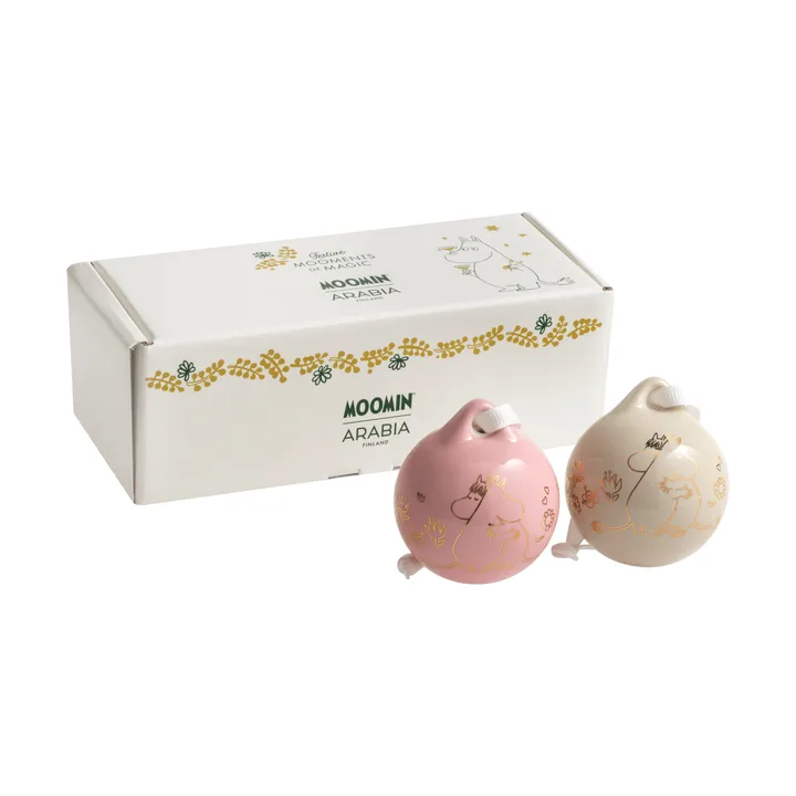 Kärlek Mumin julekugle - Guld, 5 cm, 2-pak - Moomin Arabia
