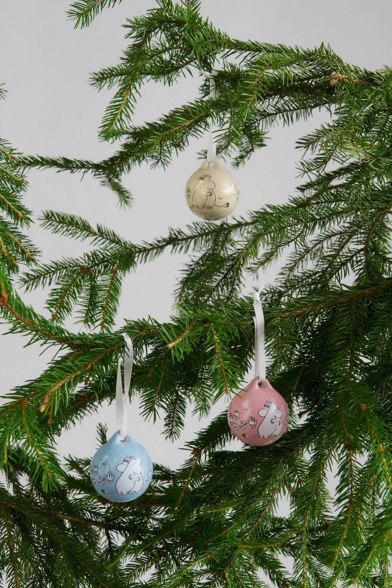 Kärlek Mumin julekugle, Rosa-blå, 5 cm, 2-pak Moomin Arabia