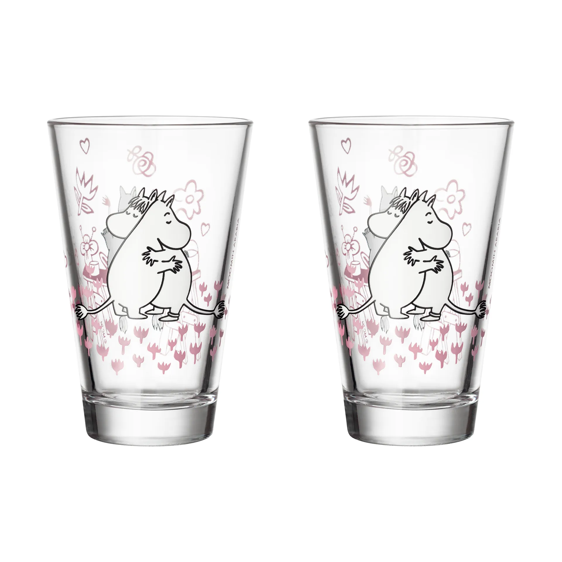 Kærlighed Mumi-glas 2 pak, Klar Moomin Arabia
