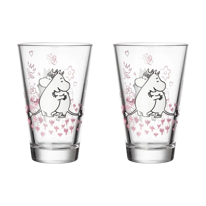 Kærlighed Mumi-glas 2 pak - Klar - Moomin Arabia