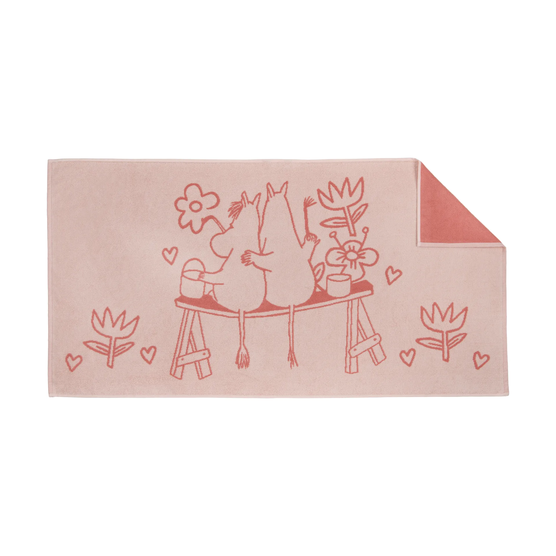 Mumi badehåndklæde 70x140 cm, Kærlighed lyserød Moomin Arabia