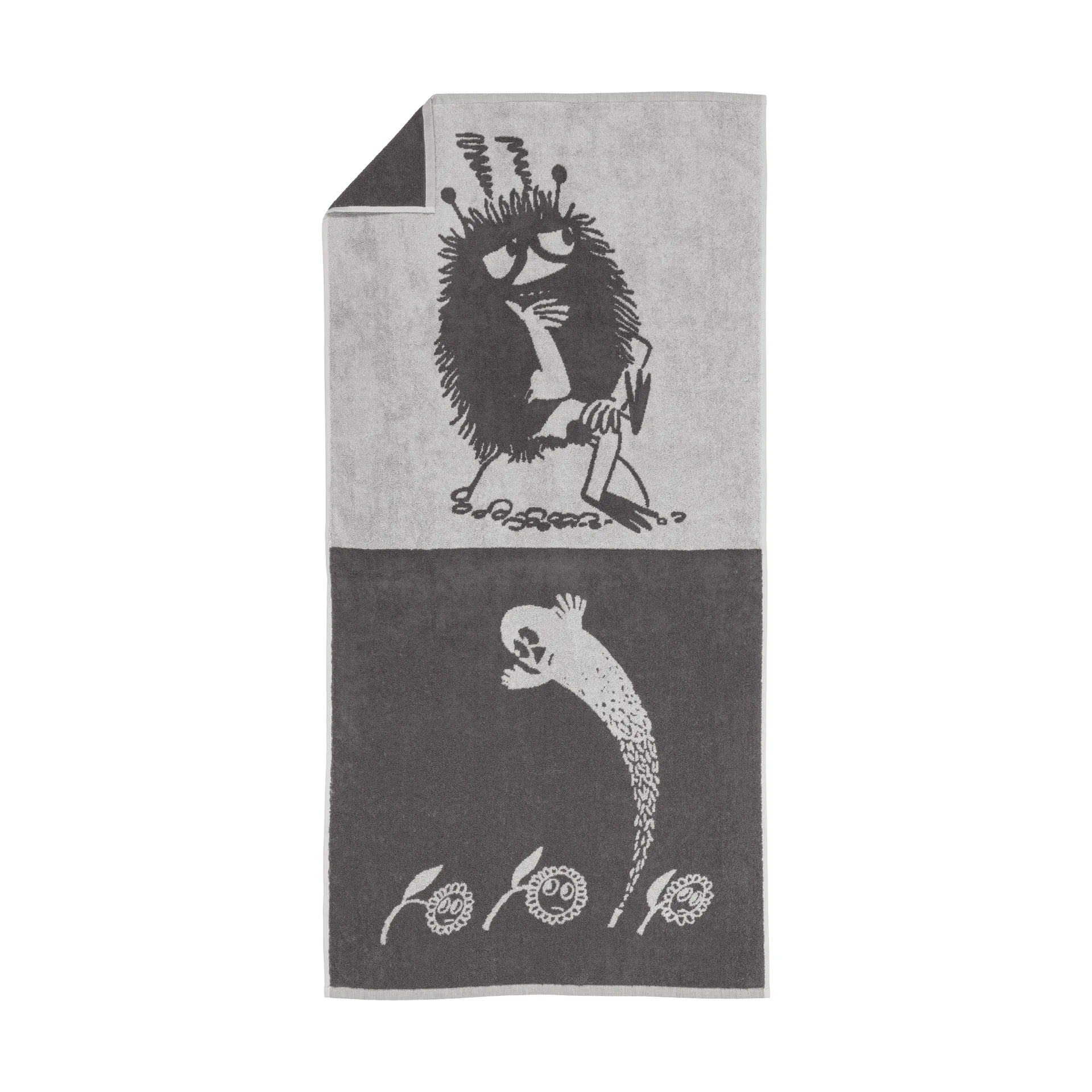 Mumi badehåndklæde 70x140 cm, Stinky, grå Moomin Arabia