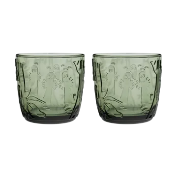 Mumi drikkeglas 28 cl 2-pak - Fyrretræsgrøn - Moomin Arabia