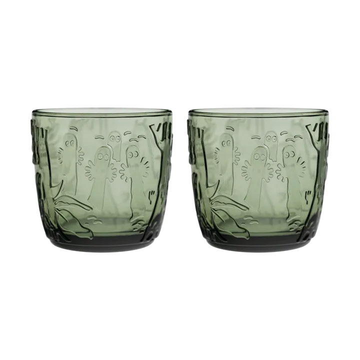 Mumi drikkeglas 28 cl 2-pak - Fyrretræsgrøn - Moomin Arabia