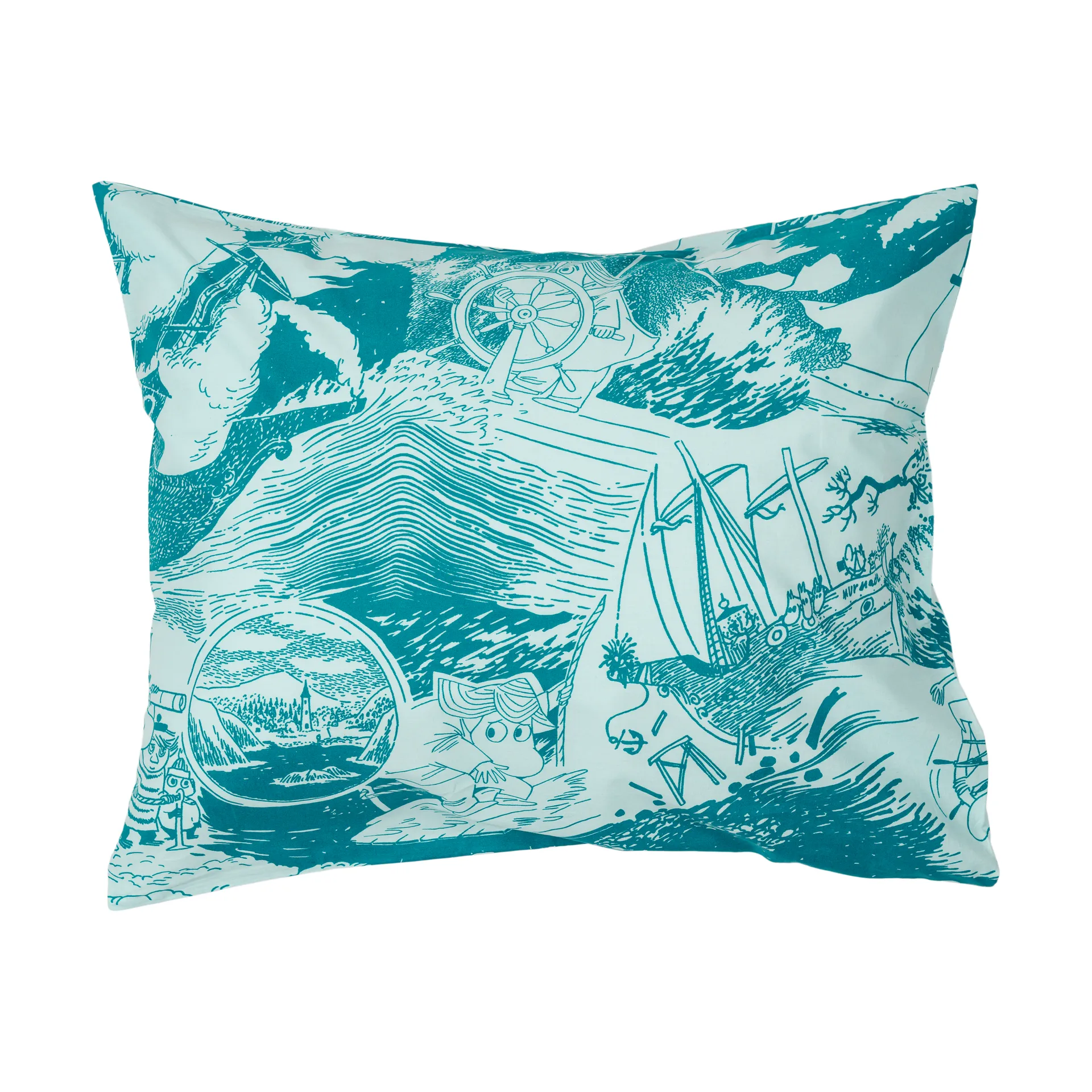 Mumi pudebetræk 50x60 cm, Sejlads Moomin Arabia