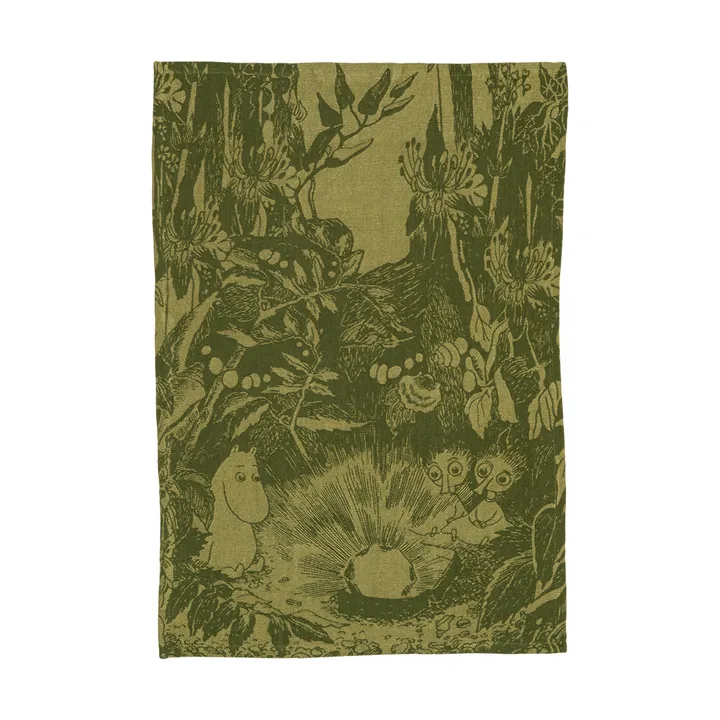 Mystikens skog Mumin viskestykke - Grøn, 45x65 cm - Moomin Arabia
