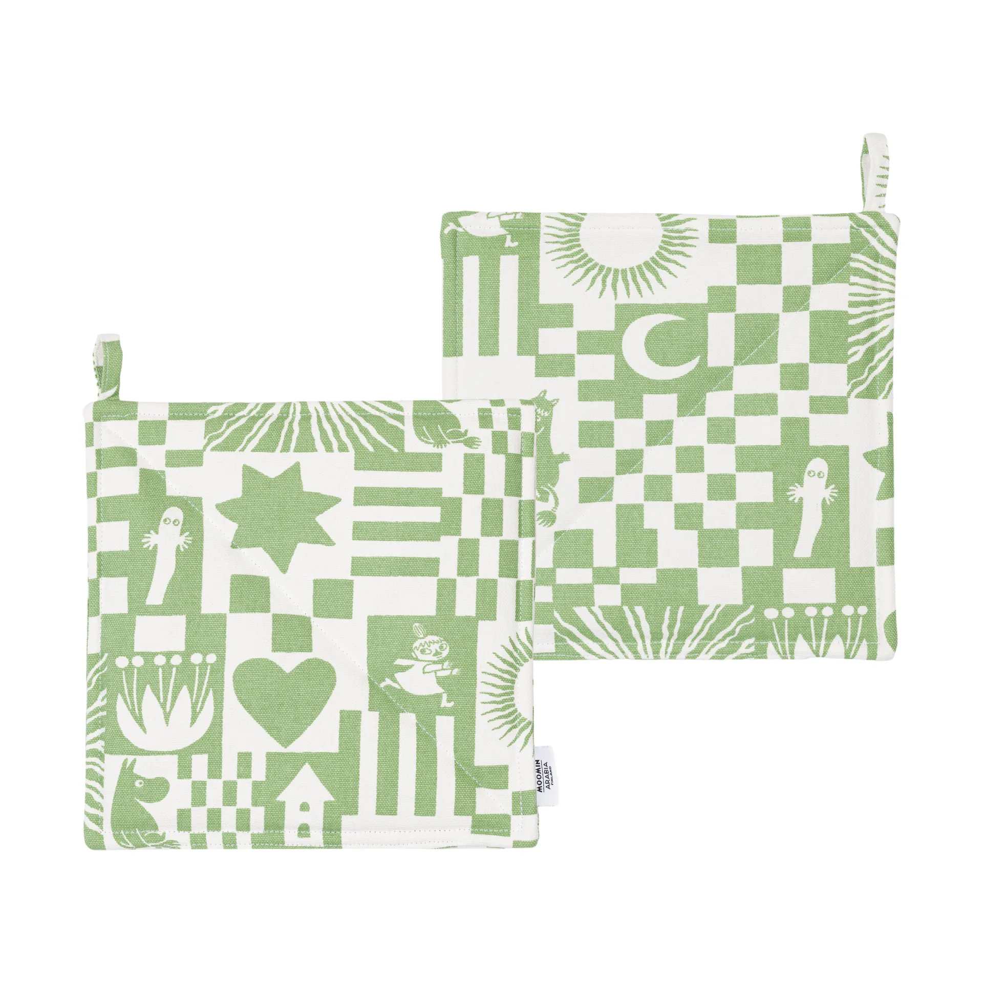 Party mumi grydelap 22x22 cm 2-pak, Grøn Moomin Arabia