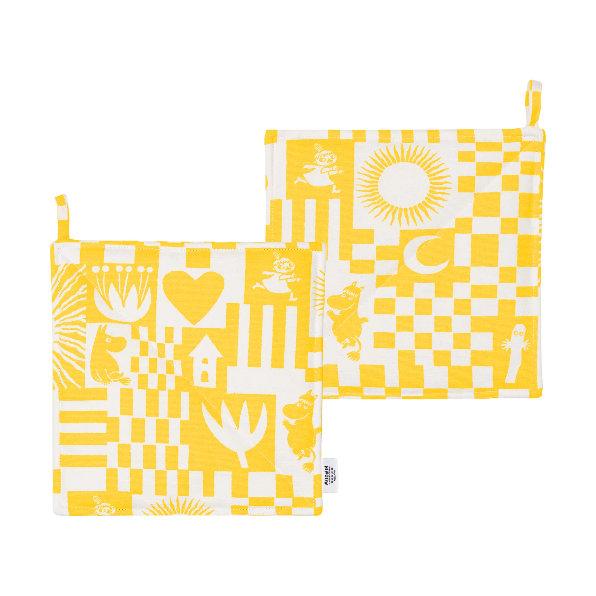 Party mumi grydelap 22x22 cm 2-pak, Gul Moomin Arabia