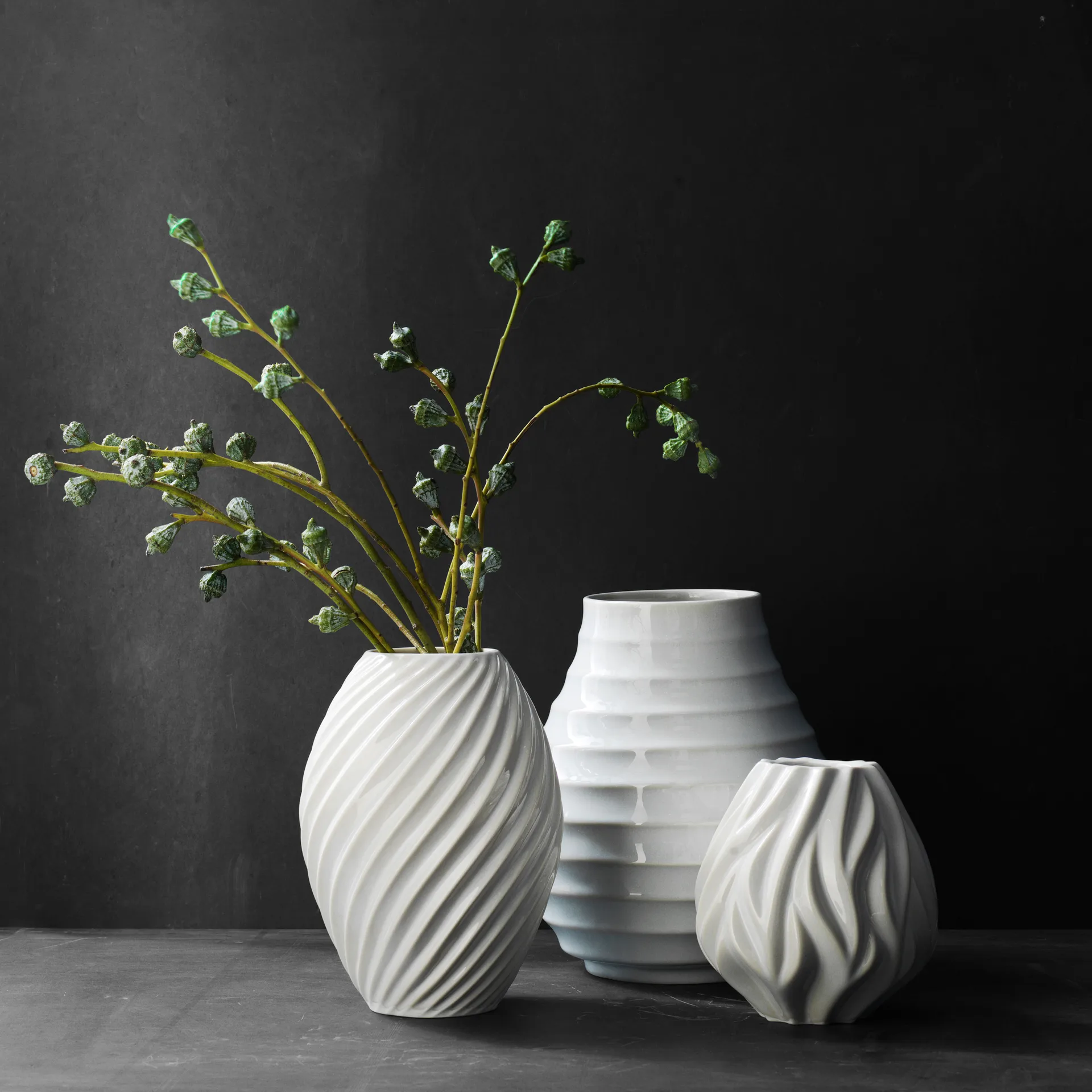 Morsø River vase 26 cm, Hvid Morsø