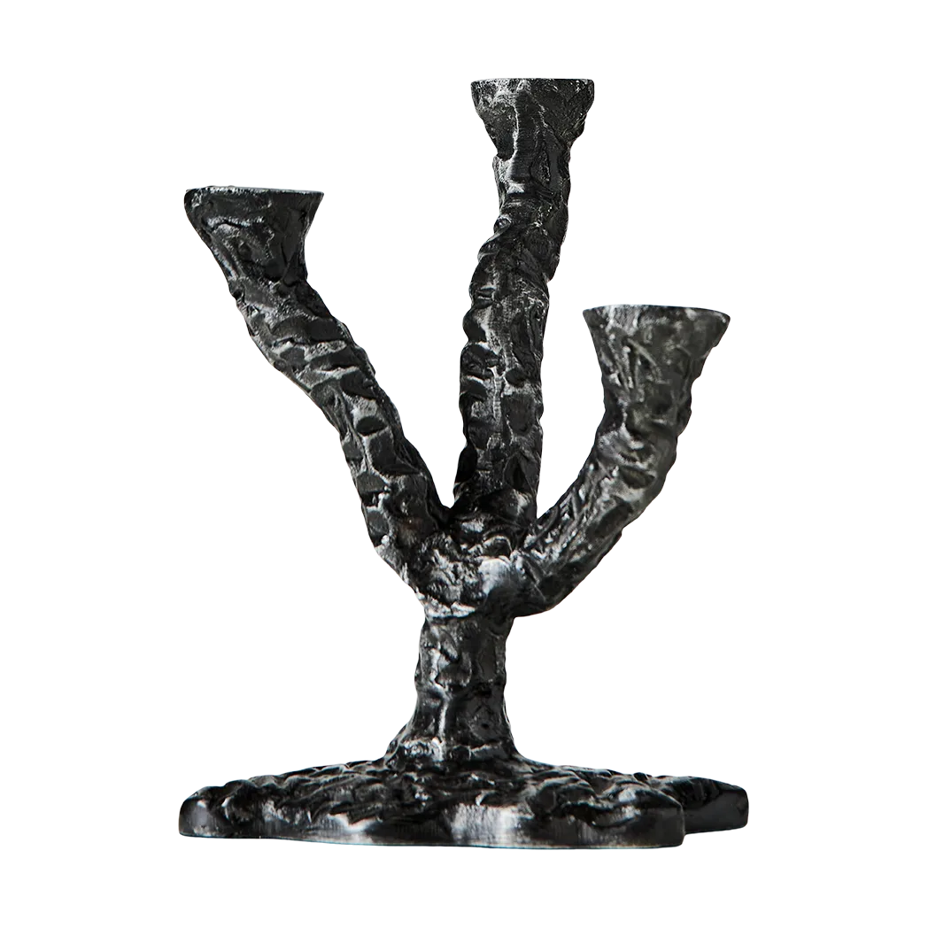 Ava lysestage 22 cm, Antikgrå MUUBS