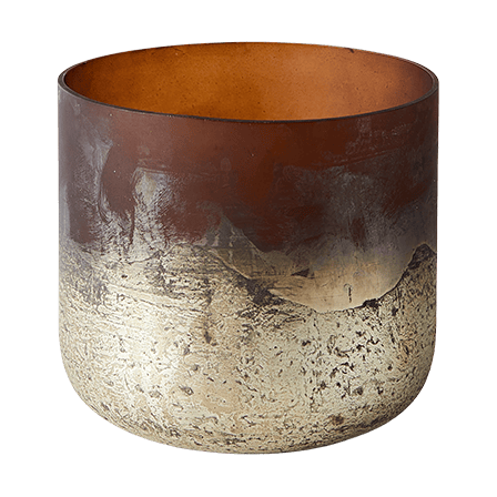 Lana vase Ø14x14 cm - Brown-gold - MUUBS