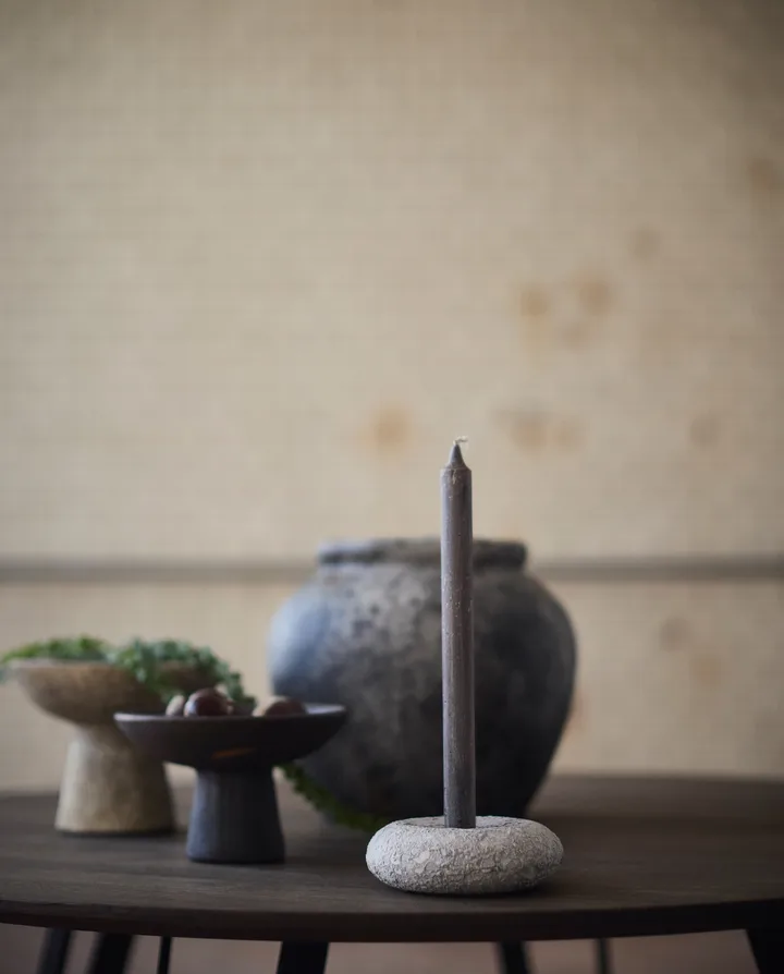 Luna lysestage - Grey, Ø13×4,8 cm - MUUBS