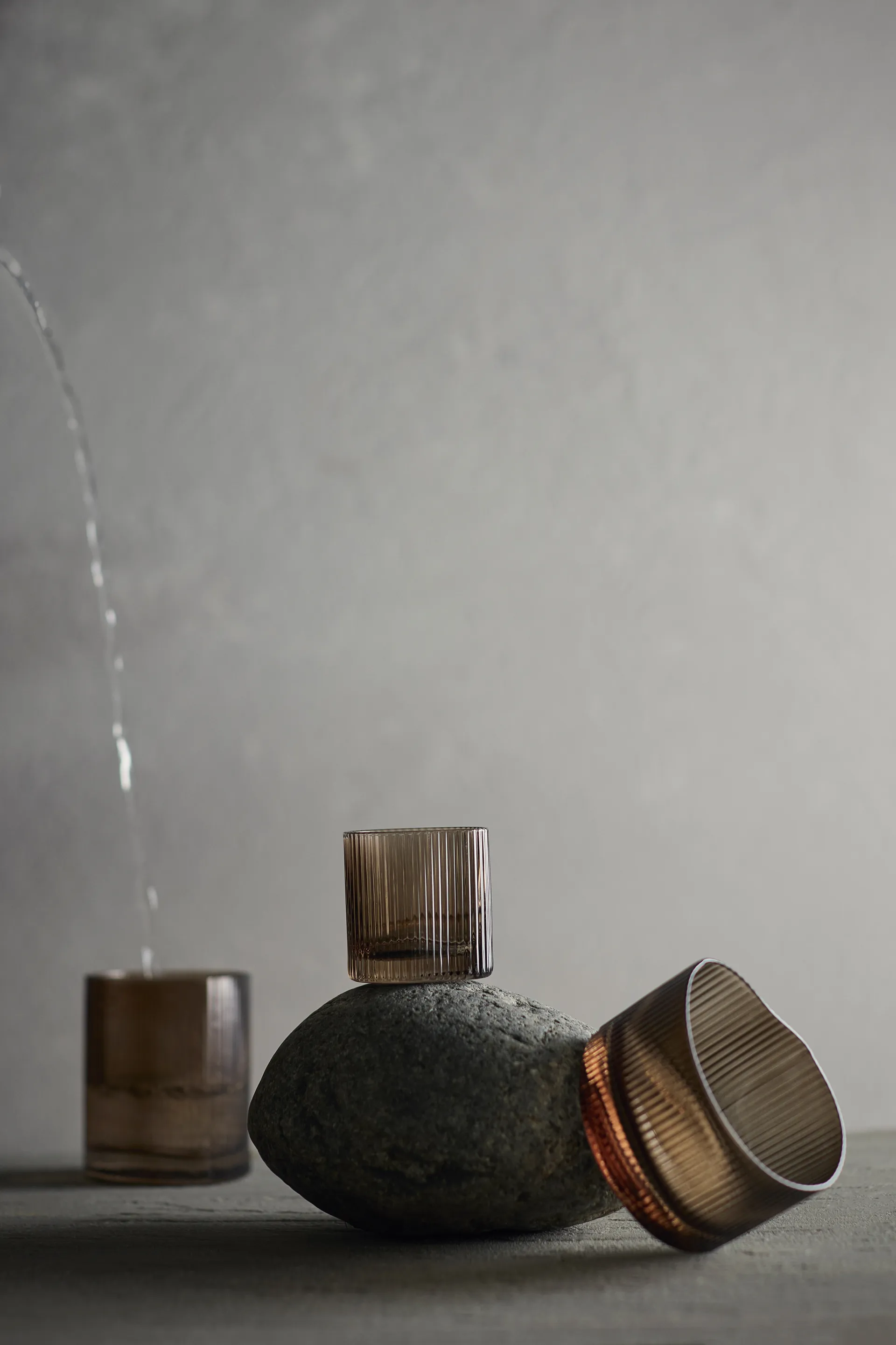 Ripe drikkeglas lavt 20 cl, Smoked brown MUUBS