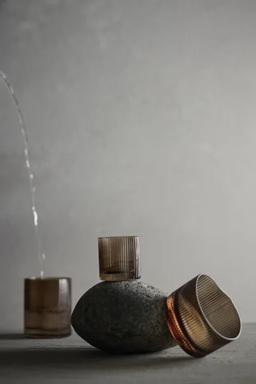 Ripe drikkeglas lavt 20 cl - Smoked brown - MUUBS