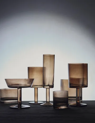 Ripe drikkeglas lavt 20 cl - Smoked brown - MUUBS