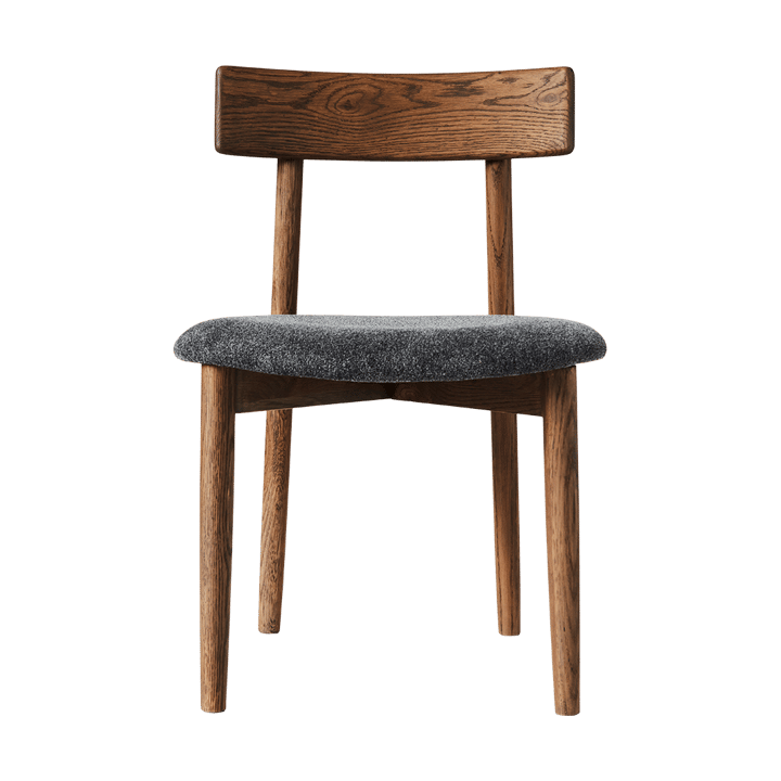 Tetra stol med polstret sæde - Granitfarvet stof-mørkfarvet eg - MUUBS