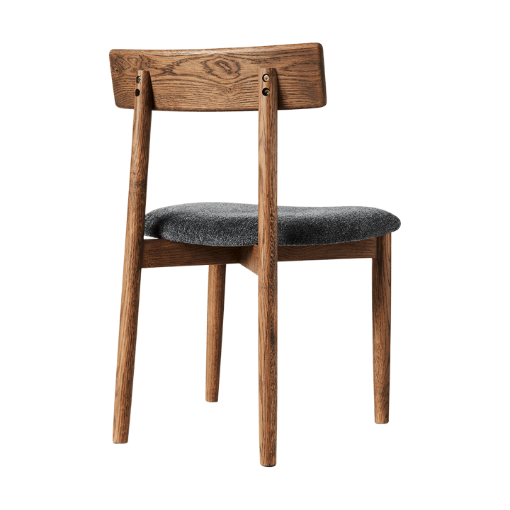 Tetra stol med polstret sæde - Granitfarvet stof-mørkfarvet eg - MUUBS