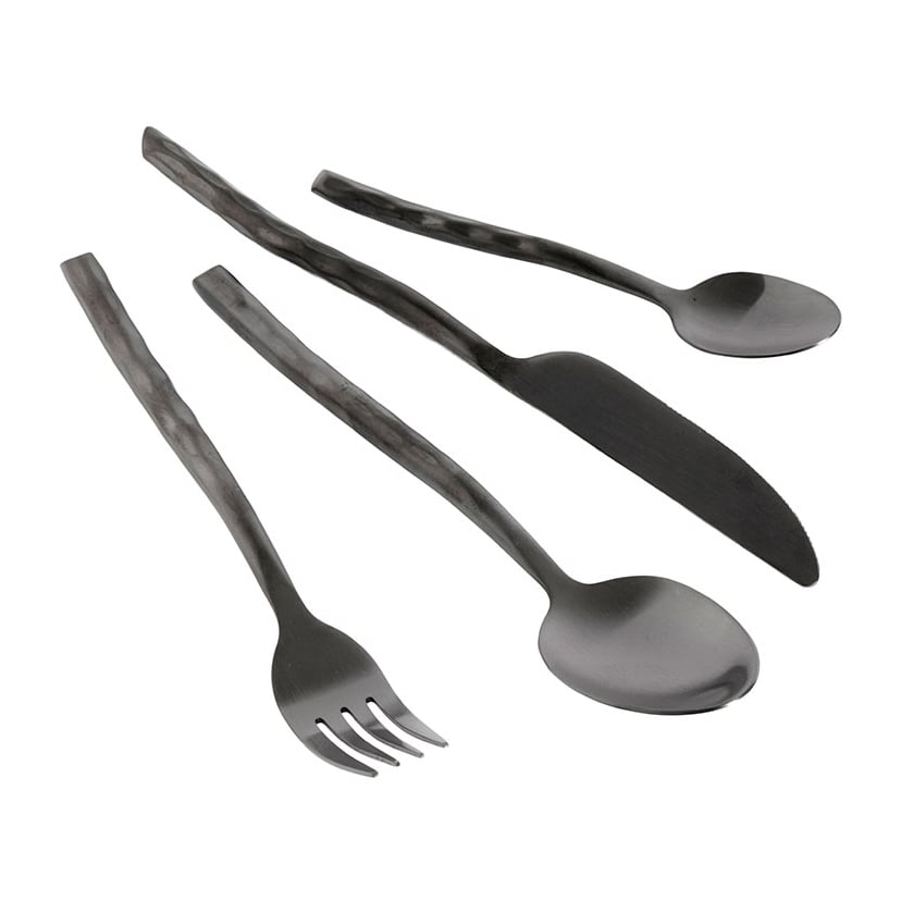 MUUBS Uta bestik 16 dele Matt black | Skandinavisk Design | Bestiksæt | Sort