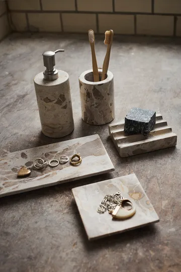 Vita dekorationsbakke - Seashell, 12x12 cm - MUUBS