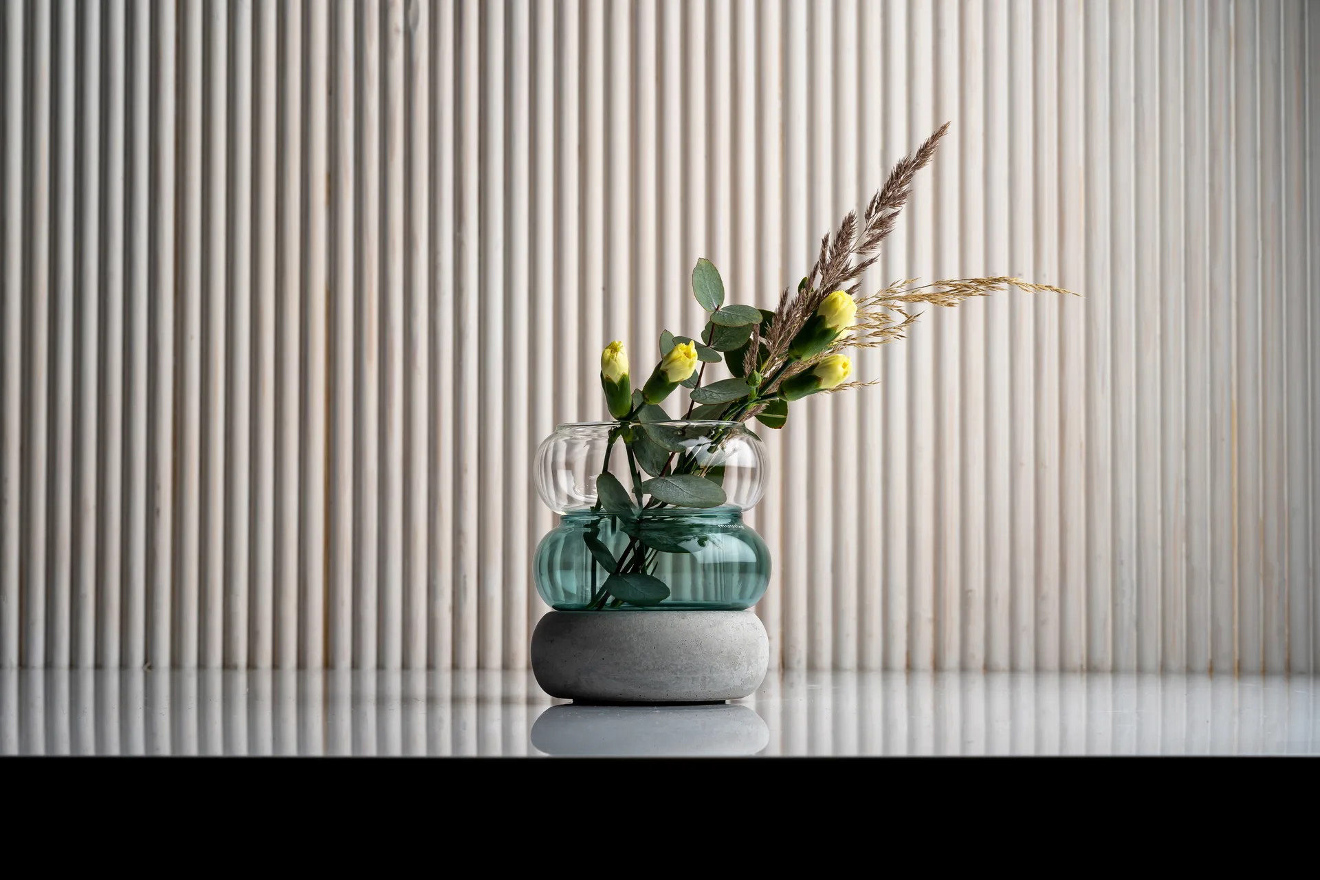 Bagel vase/fyrfadsstage 12 cm, Lake blue Muurla