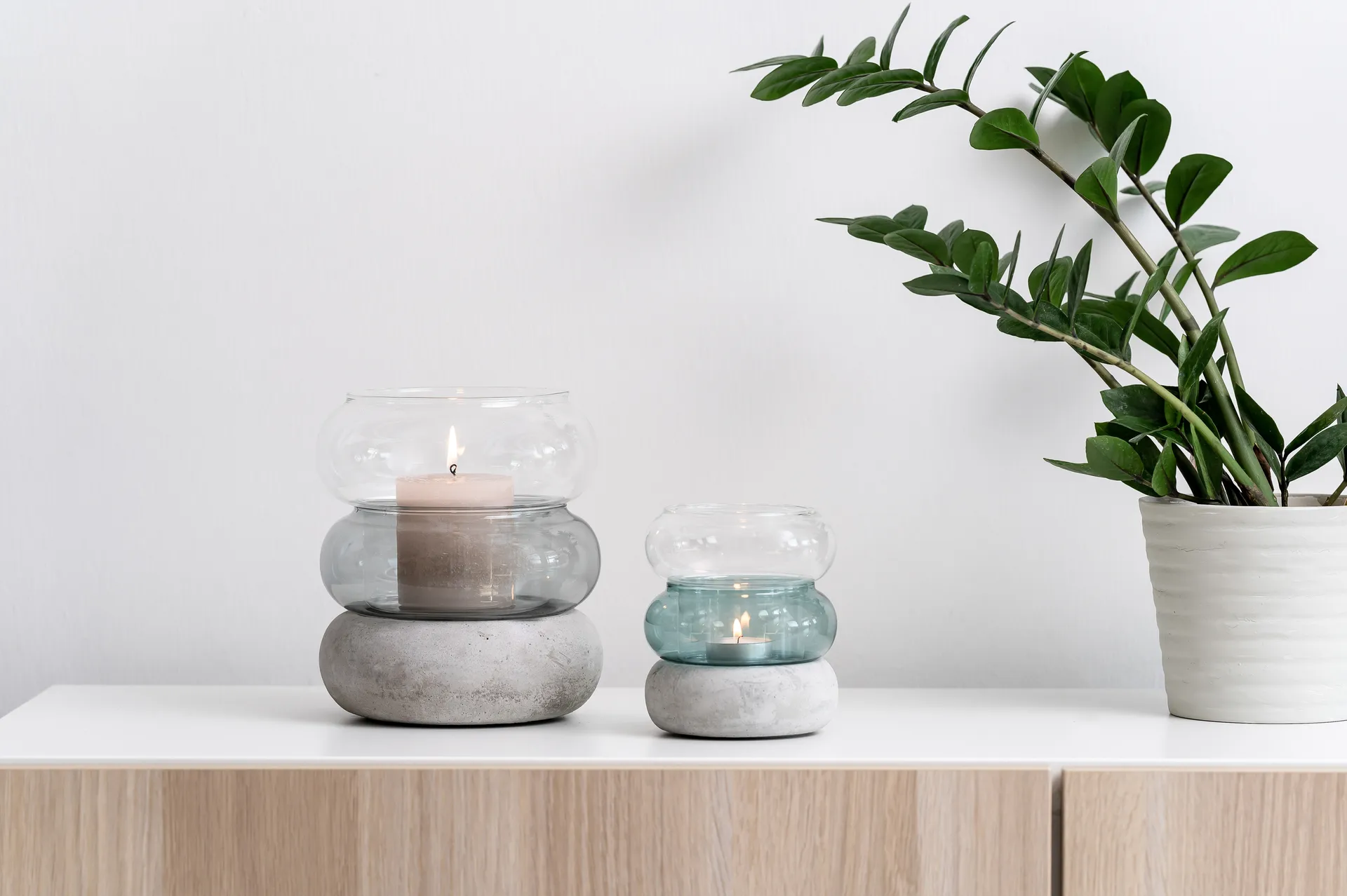 Bagel vase/fyrfadsstage 12 cm, Lake blue Muurla