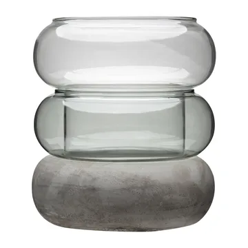 Bagel vase/fyrfadsstage 22 cm - Grå - Muurla