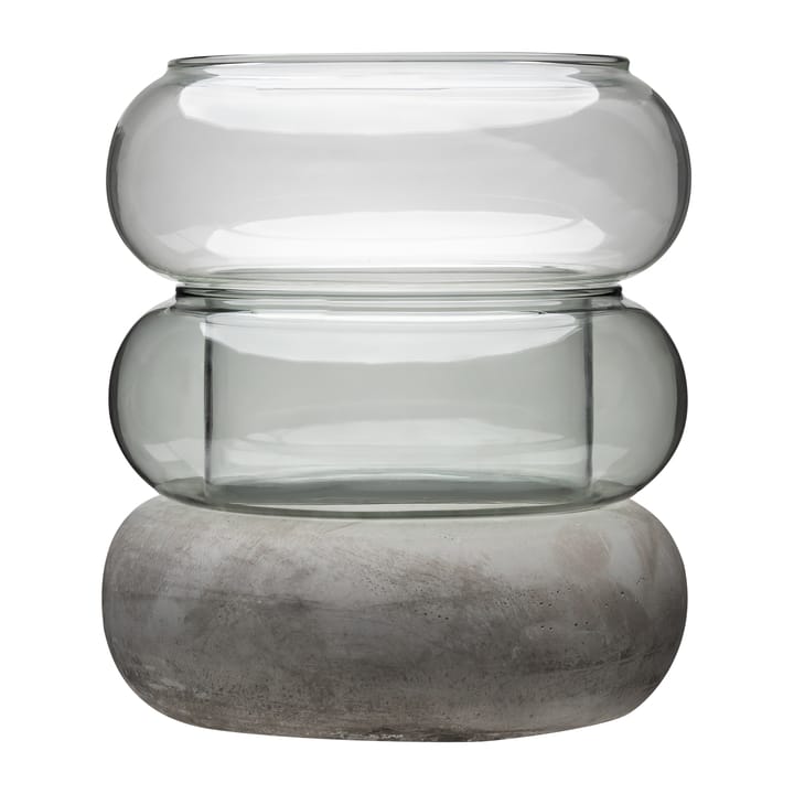Bagel vase/fyrfadsstage 22 cm - Grå - Muurla