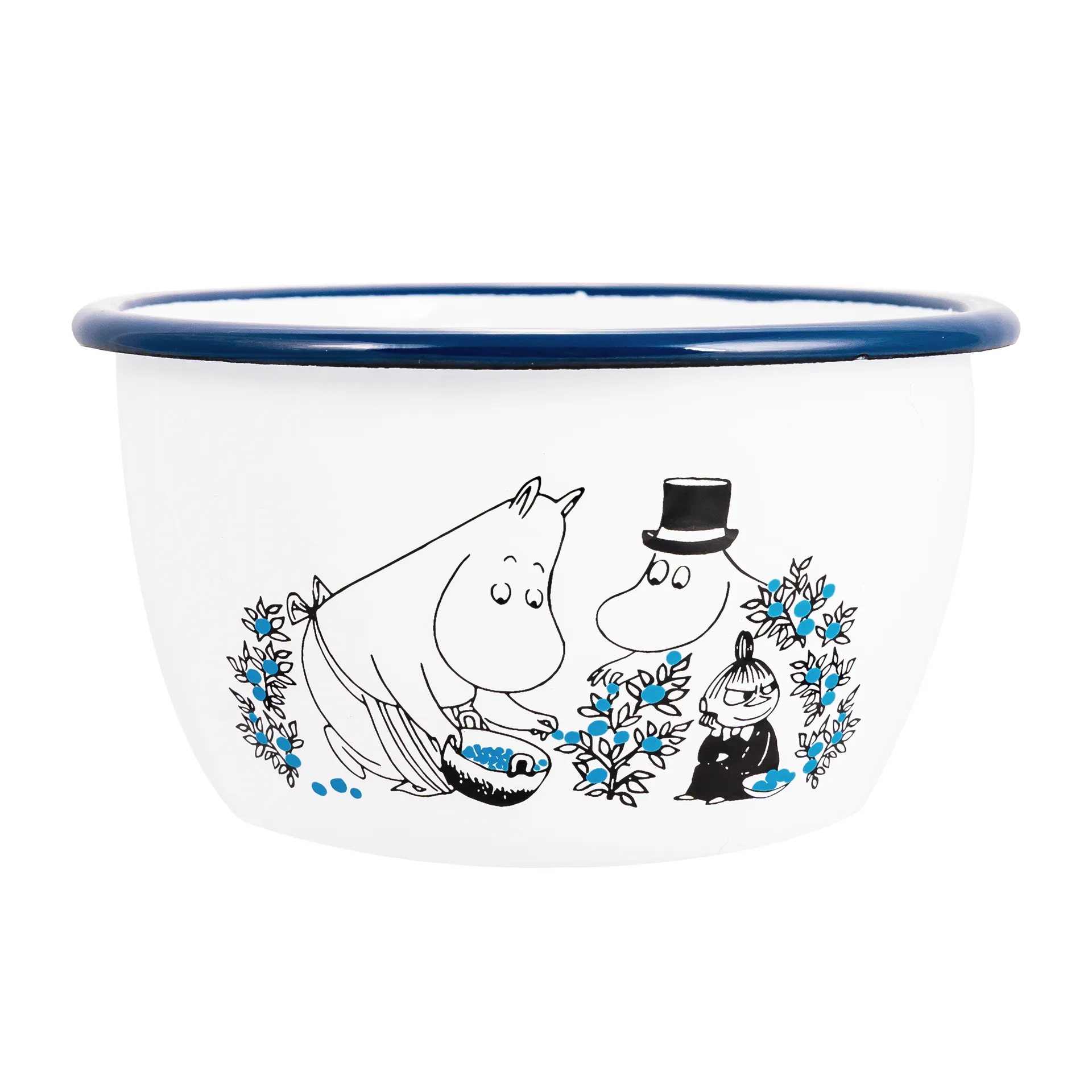 Blueberries emaljeskål 60 cl, Hvid Muurla