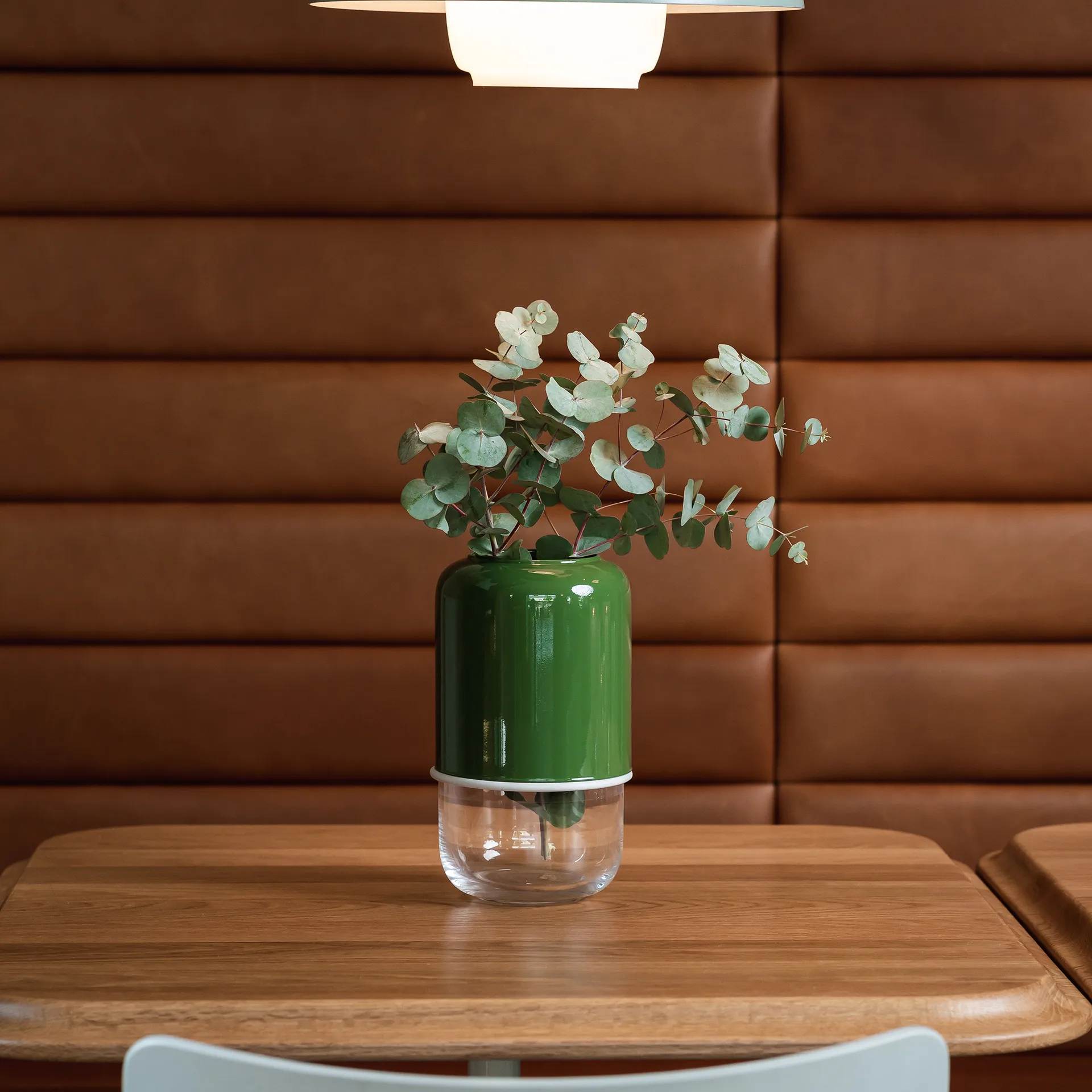 Capsule justerbar vase 18-28 cm, Grøn/Klar Muurla