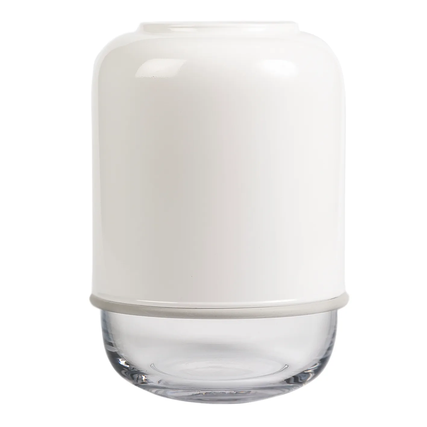 Capsule justerbar vase 18-28 cm, Hvid/Klar Muurla