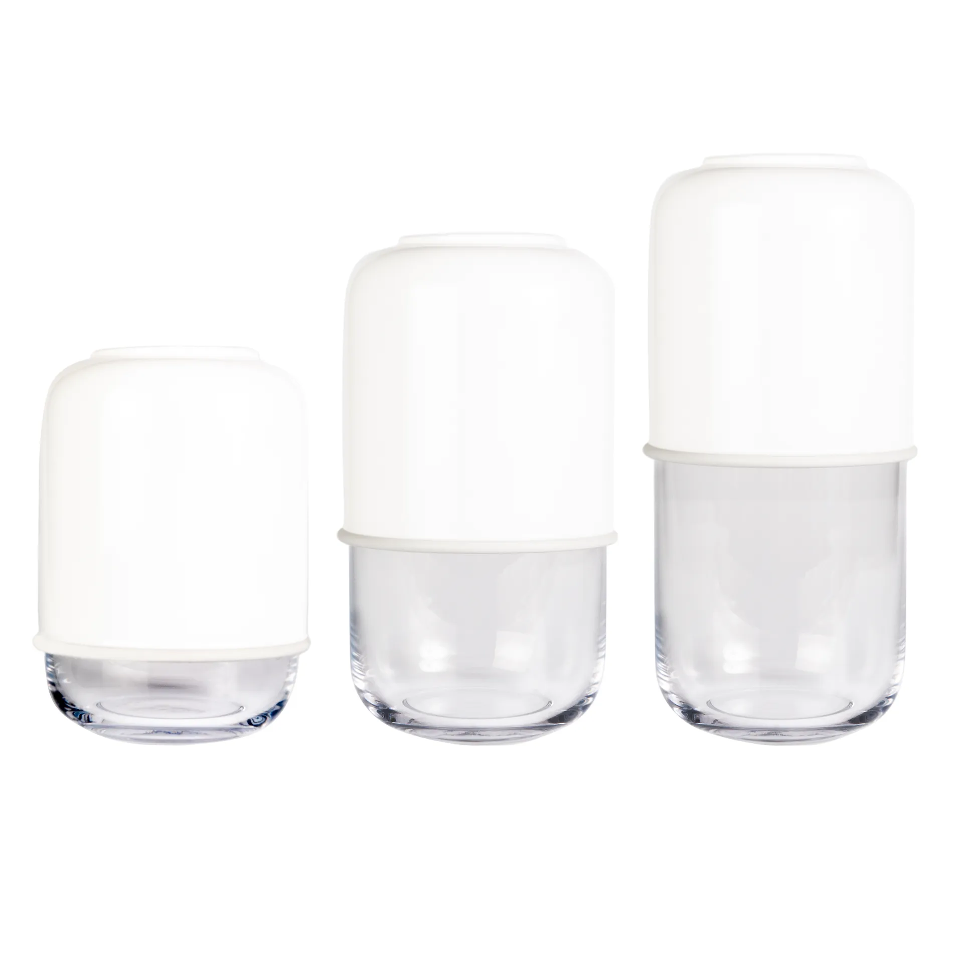Capsule justerbar vase 18-28 cm, Hvid/Klar Muurla