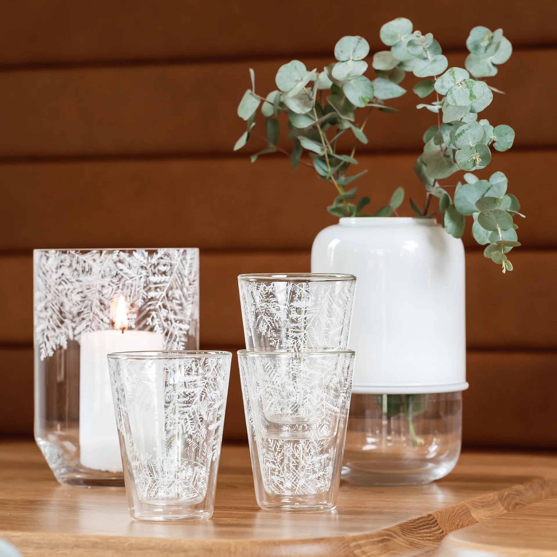 Capsule justerbar vase 18-28 cm, Hvid/Klar Muurla