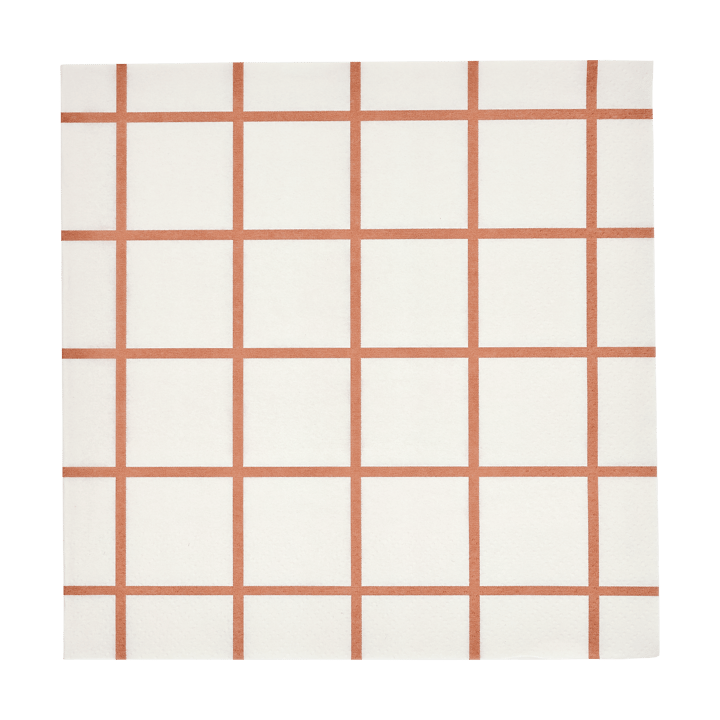 Check & Stripes papirserviet 33x33 cm 20-pak - Beige - Muurla