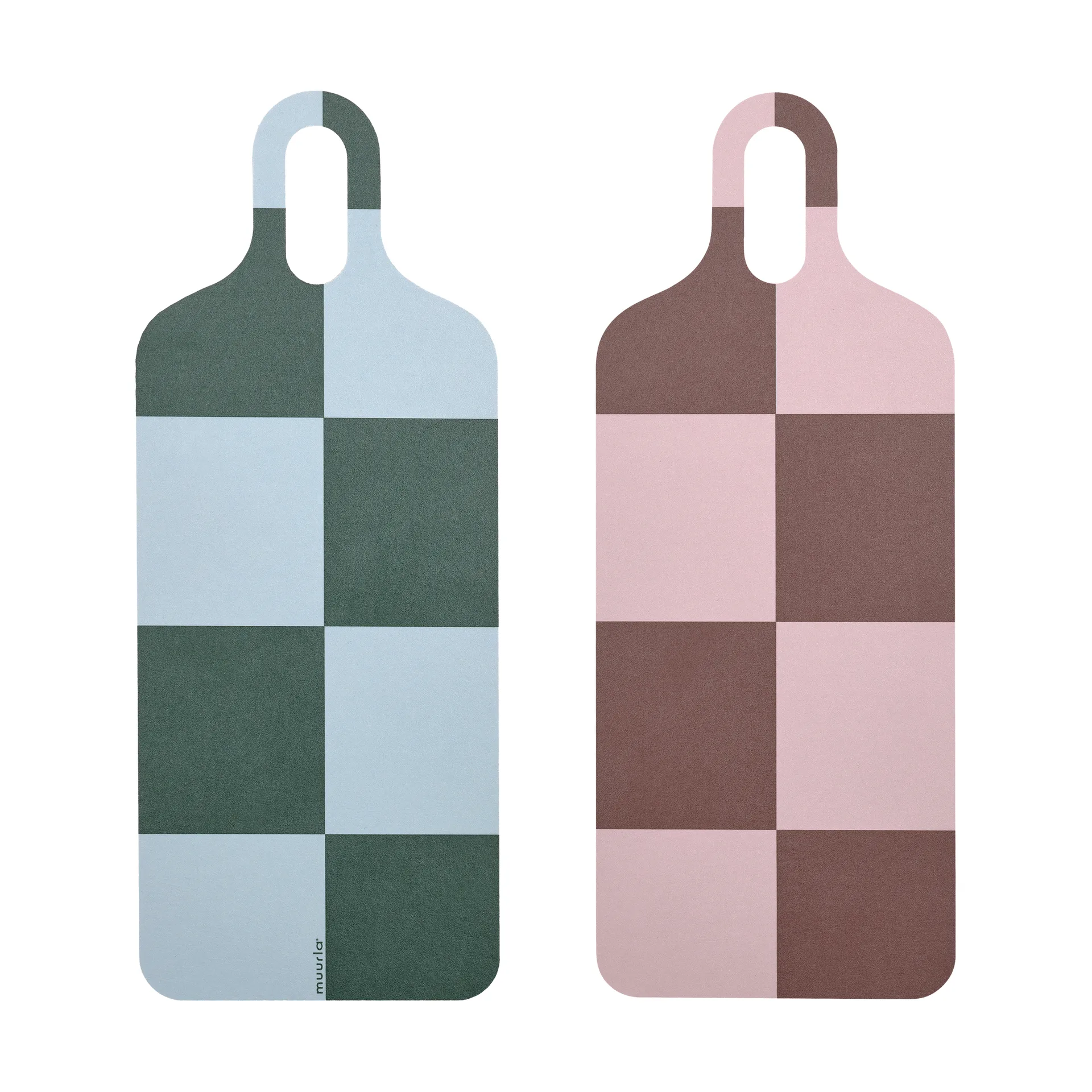 Muurla Checks & Stripes bakke 13x33 cm Brown-pink-green
