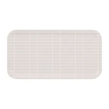 Checks & Stripes bakke 22x43 cm - Beige/Hvid - Muurla
