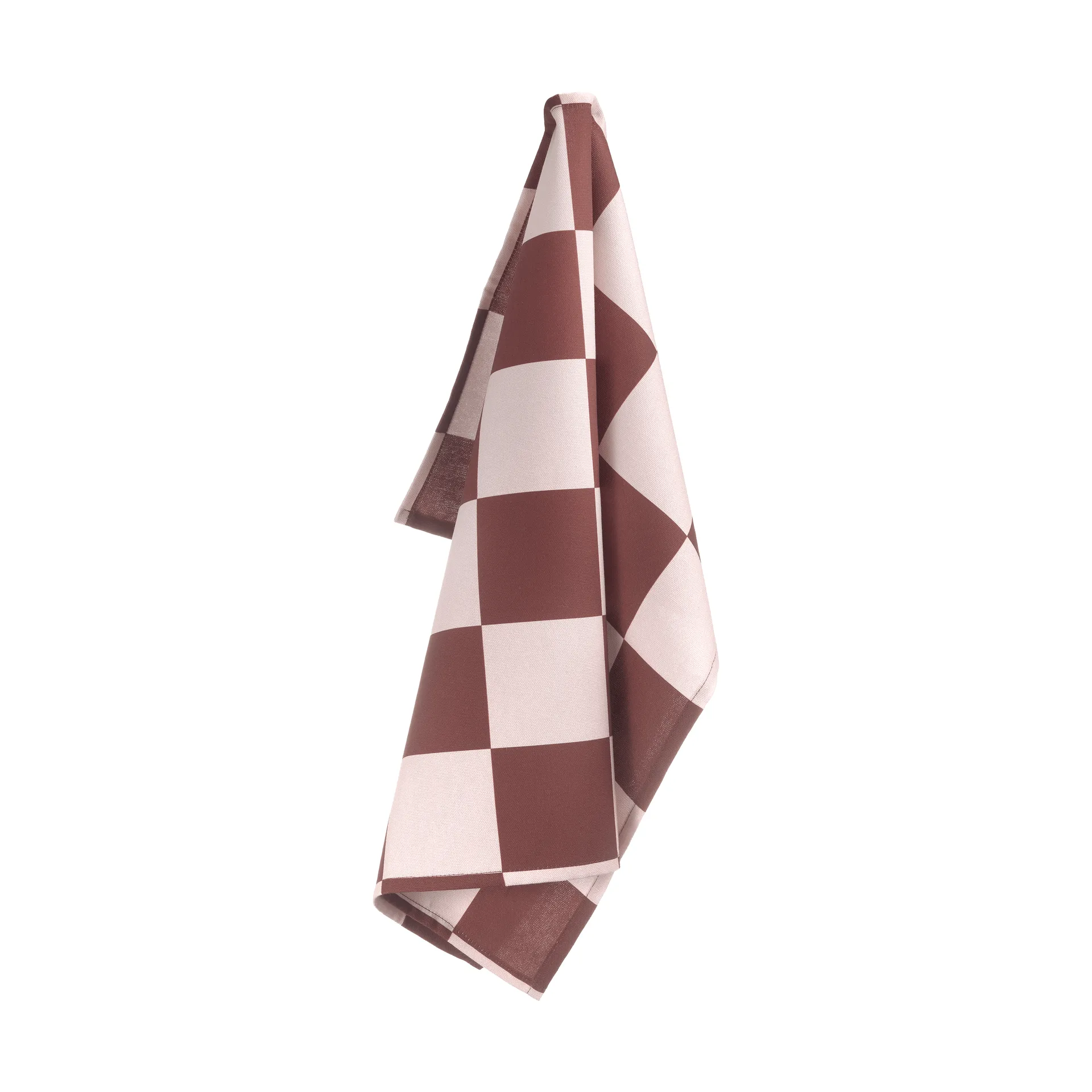Muurla Checks & Stripes køkkenhåndklæde Brown-pink, 50x65cm