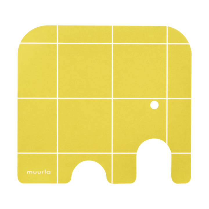 Elephant glasunderlag 11x10 cm - Yellow - Muurla