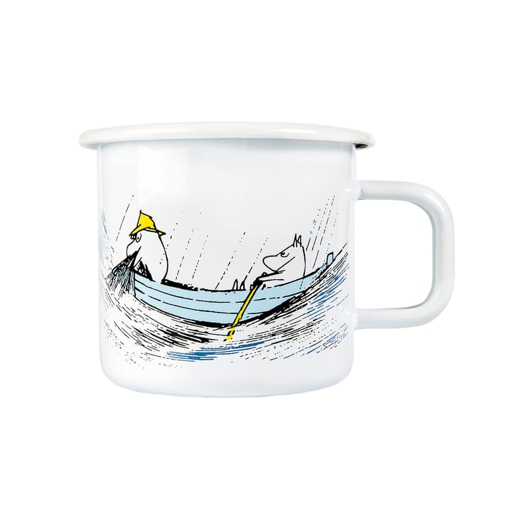 Gone Fishing emaljekrus 37 cl, Hvid Muurla